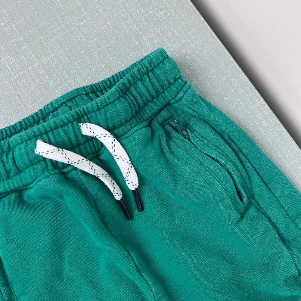 Hanna Andersson Slim Fit French Terry Double Knee Sweatpants Green 90 cm 3T